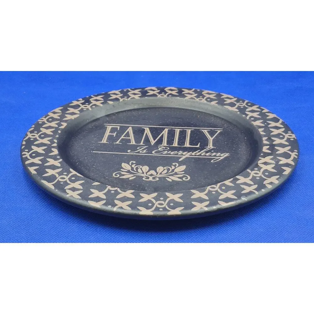 FAMILY Is Everything Black Gold Decorative Plate 9.5